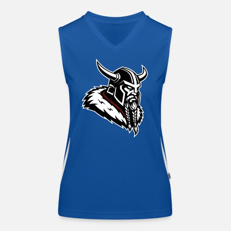 Viking Conqueror Norse Mascot Profile Warrior Women's Functional Contrast Tank Top