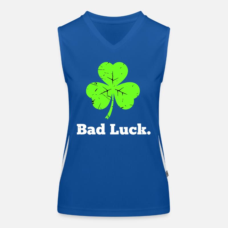 Bad Luck Shamrock Funny Women's Functional Contrast Tank Top