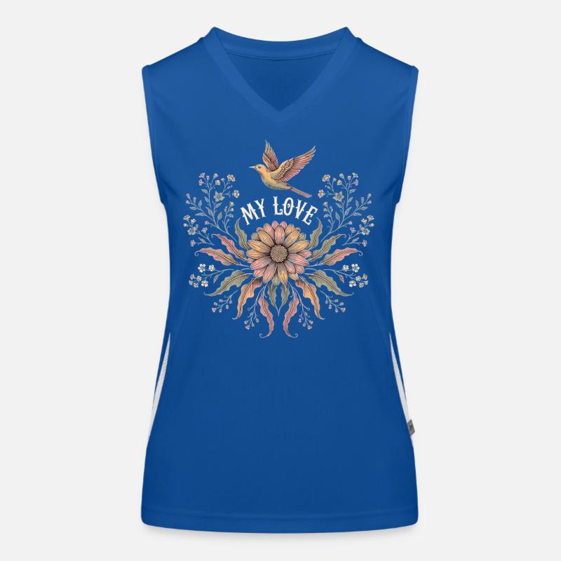 Mon amour Fleurs et Design Voglel pour les Romantiques Débardeur respirant contrasté Femme