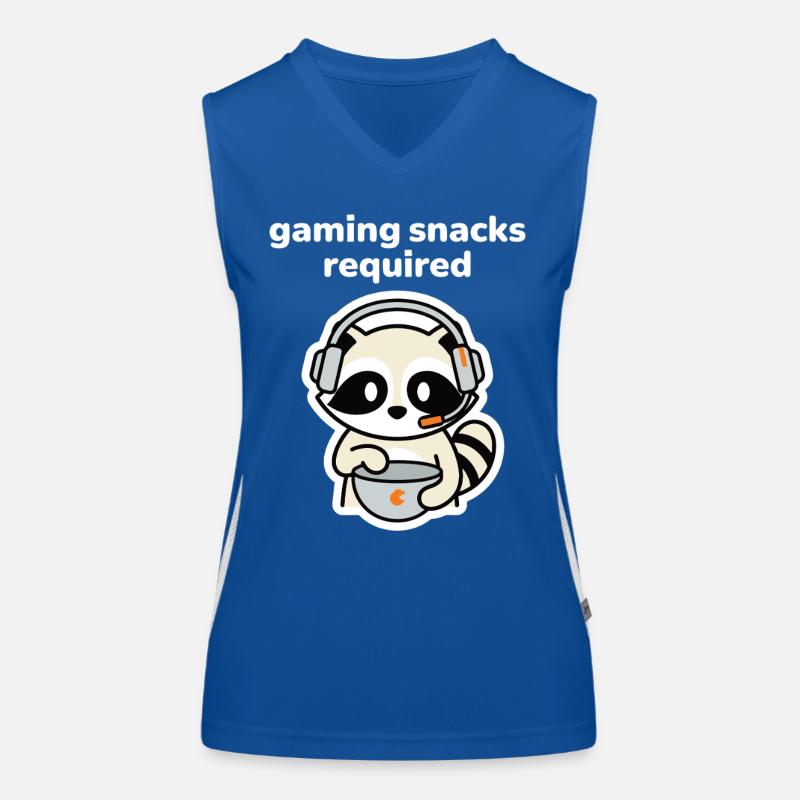Gaming Snacks Required Waschbär Gamer Funktionelles Kontrast-Tank Top für Frauen