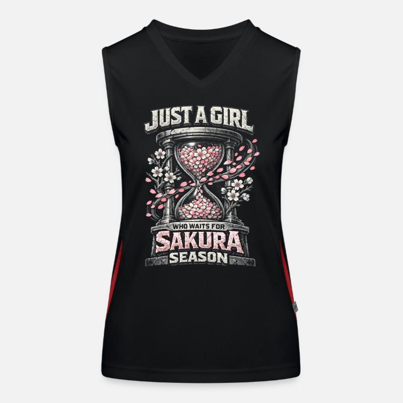 Cherry Blossom Sakura Cherry Blossom Women's Functional Contrast Tank Top