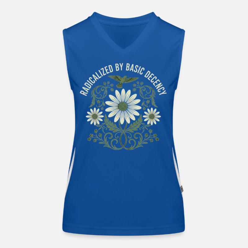 Radicalized by Basic Decency Vintage Flower Shirt Funktionelles Kontrast-Tank Top für Frauen