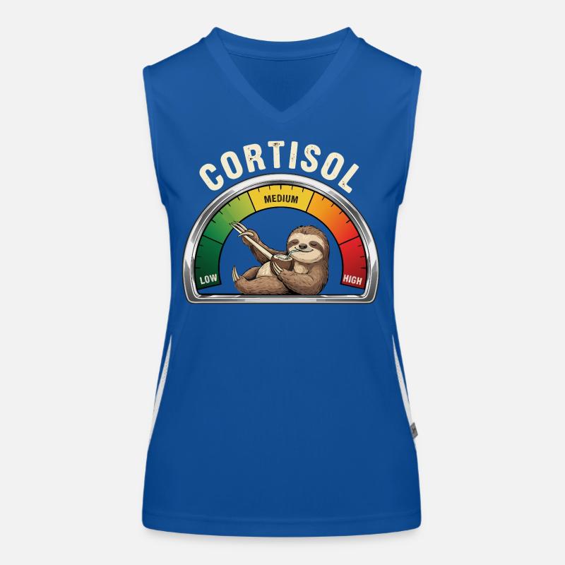 Faultier Cortisol Low Stress Funktionelles Kontrast-Tank Top für Frauen