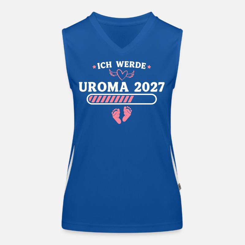 Ich werde Uroma 2027 – Baby Ankündigung Geschenk Funktionelles Kontrast-Tank Top für Frauen