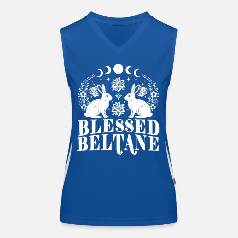 Beltane Blessings May Day Pagan Rabbit Women's Functional Contrast Tank Top