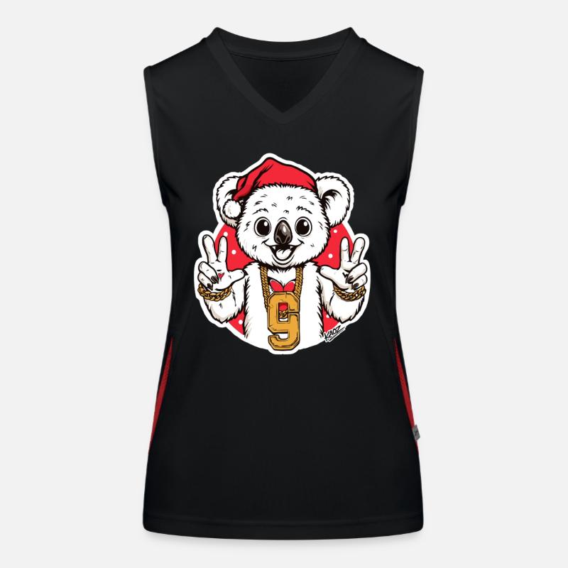 Festive Koala Bling with 9 Pendant Women's Functional Contrast Tank Top