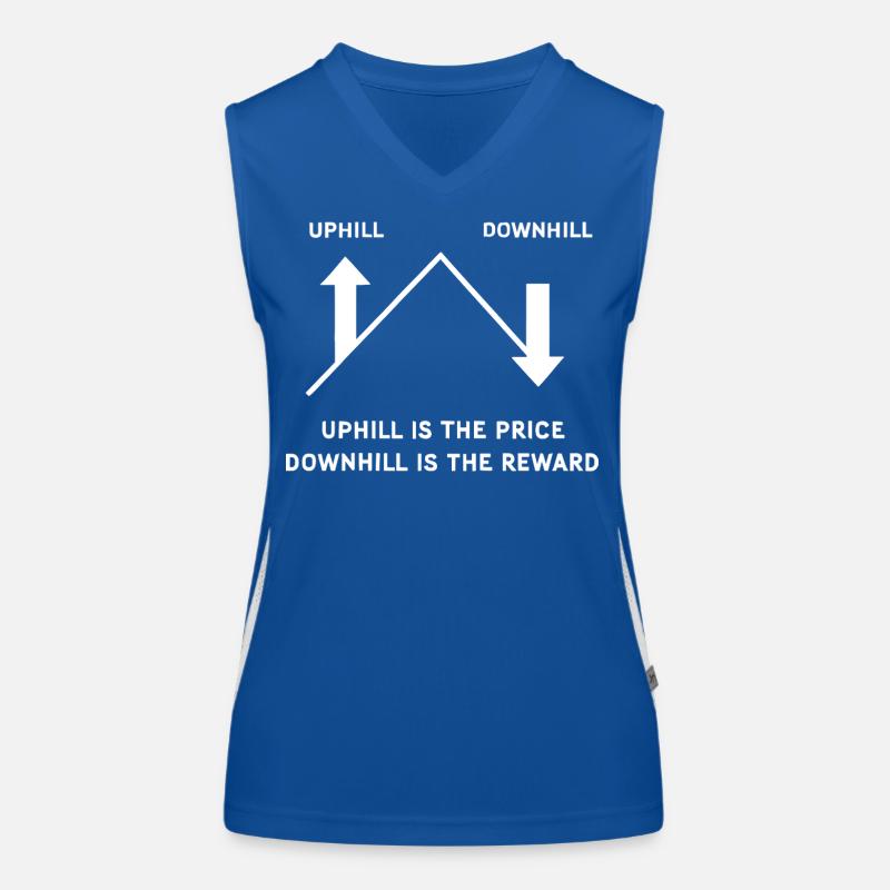 Gravity MTB : la montée est le prix, la récompense de la descente Débardeur respirant contrasté Femme