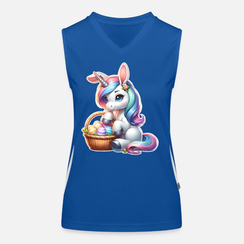 Pâques de la licorne Débardeur respirant contrasté Femme