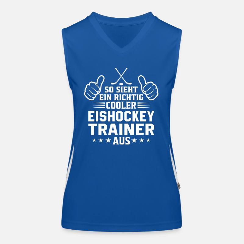 So sieht ein cooler Eishockey Trainer aus  Funktionelles Kontrast-Tank Top für Frauen