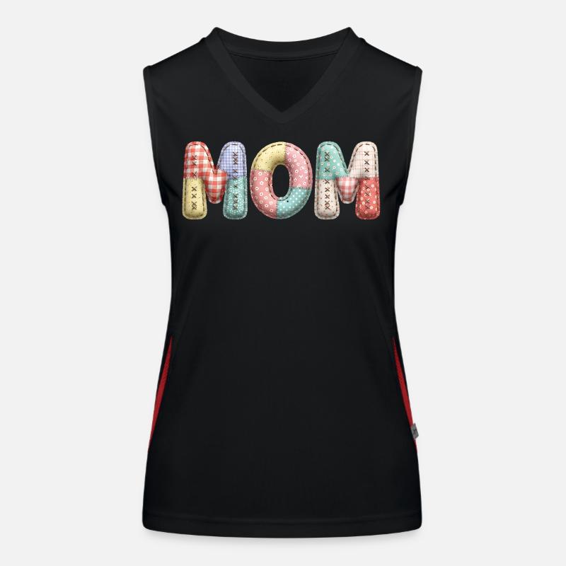 Look tissu patchwork de lettrage de maman Débardeur respirant contrasté Femme