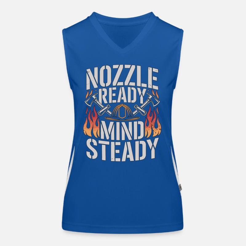 Fire Engineer Nozzle Ready Mind Steady Firefighter Funktionelles Kontrast-Tank Top für Frauen