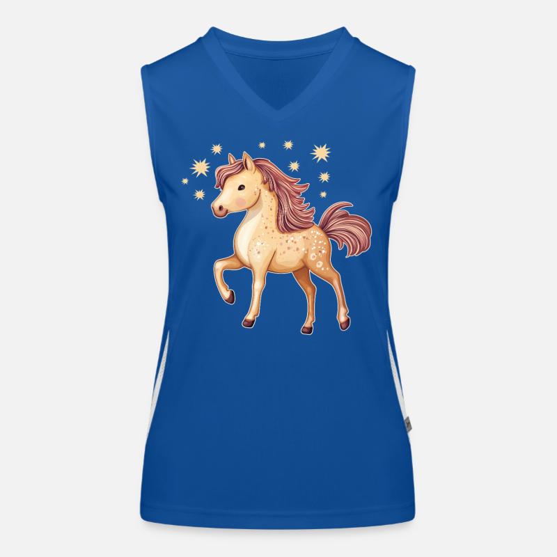 Cheval mignon avec des étoiles Débardeur respirant contrasté Femme