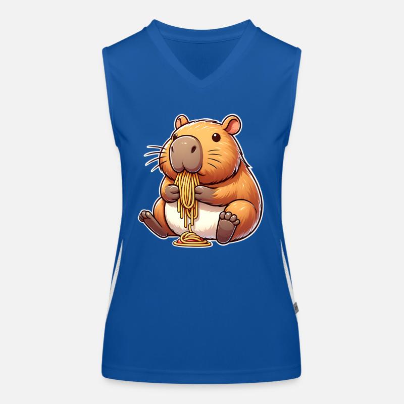 Capybara Pasta Funktionelles Kontrast-Tank Top für Frauen