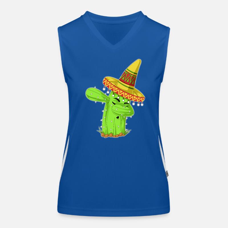 Dabbing Cactus Mexikanisches Hemd Funktionelles Kontrast-Tank Top für Frauen