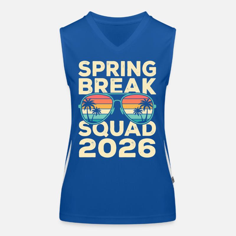 Spring Break Squad 2026 Retro Palm Tree Design Women's Functional Contrast Tank Top