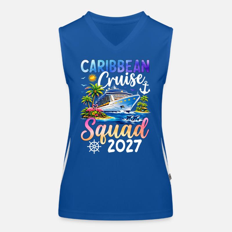 Équipe de croisière dans les Caraïbes 2027 Débardeur respirant contrasté Femme