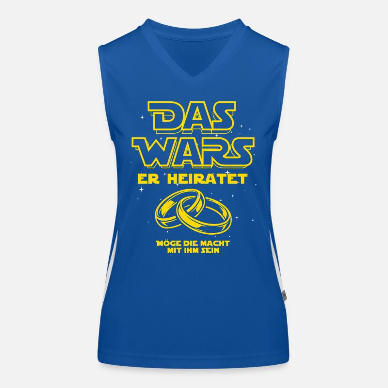 JGA Das Wars. Er heiratet - Eheringe Funktionelles Kontrast-Tank Top für Frauen
