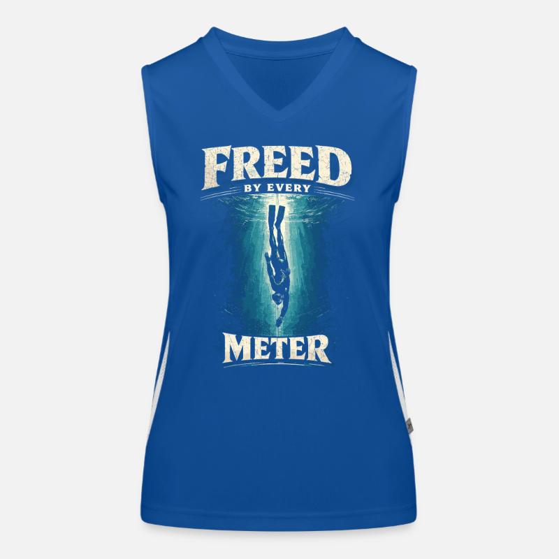 Apnoetauchen Freitauchen Freed By Every Meter Funktionelles Kontrast-Tank Top für Frauen