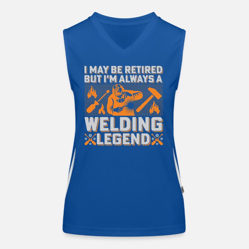 Welding Legend: Flames & Tools Welders Women's Functional Contrast Tank Top