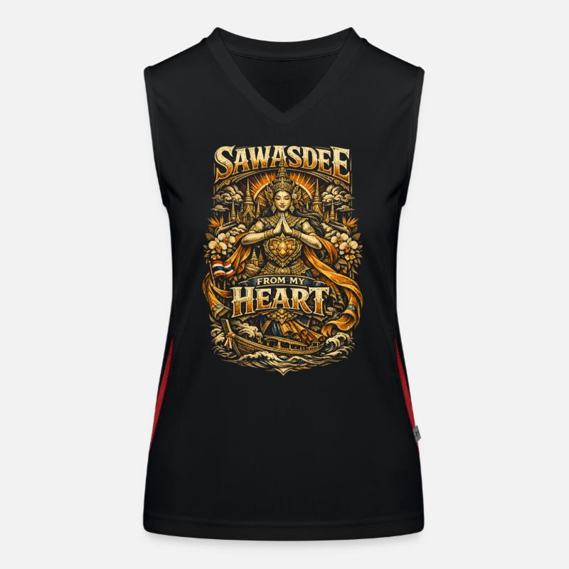 Thailand Thai Pride Sawasdee From My Heart Funktionelles Kontrast-Tank Top für Frauen