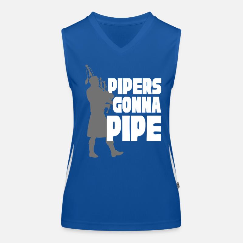 Cornemuses Cornemuses Cornemuses Joueurs de cornemuse qui vont à la cornemuse Débardeur respirant contrasté Femme