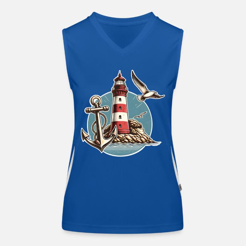 Leuchtturm Funktionelles Kontrast-Tank Top für Frauen