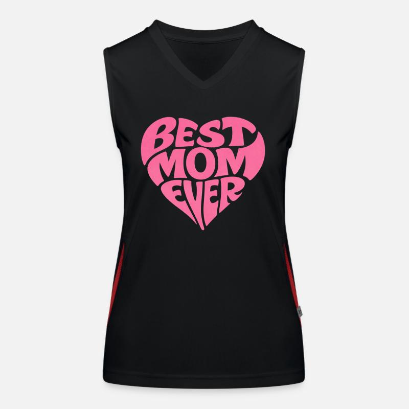 Best Mom Ever Herz Muttertag Geschenk Funktionelles Kontrast-Tank Top für Frauen