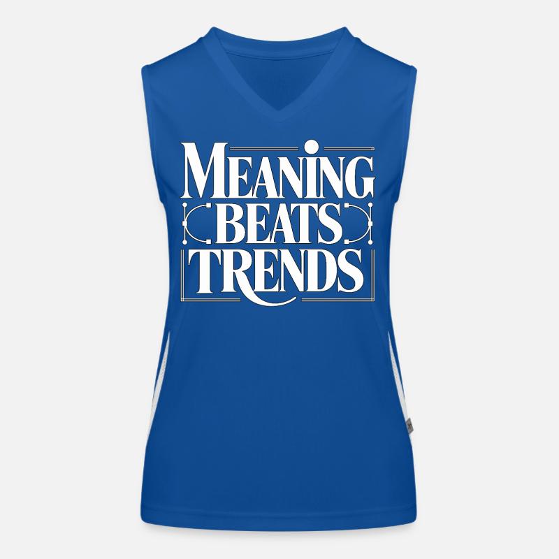Logo Designer Meaning Beats Trends Visual Designer Funktionelles Kontrast-Tank Top für Frauen