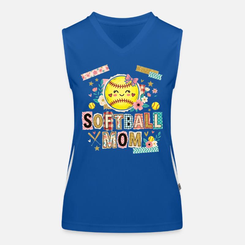 Note de rançon Maman de softball Mère Débardeur respirant contrasté Femme