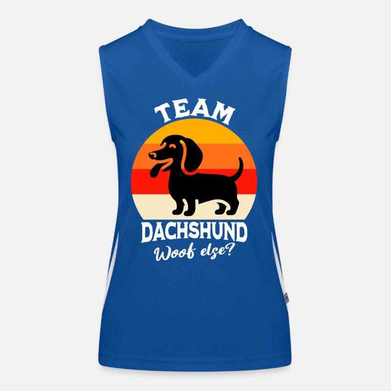 Team Dackel Funktionelles Kontrast-Tank Top für Frauen