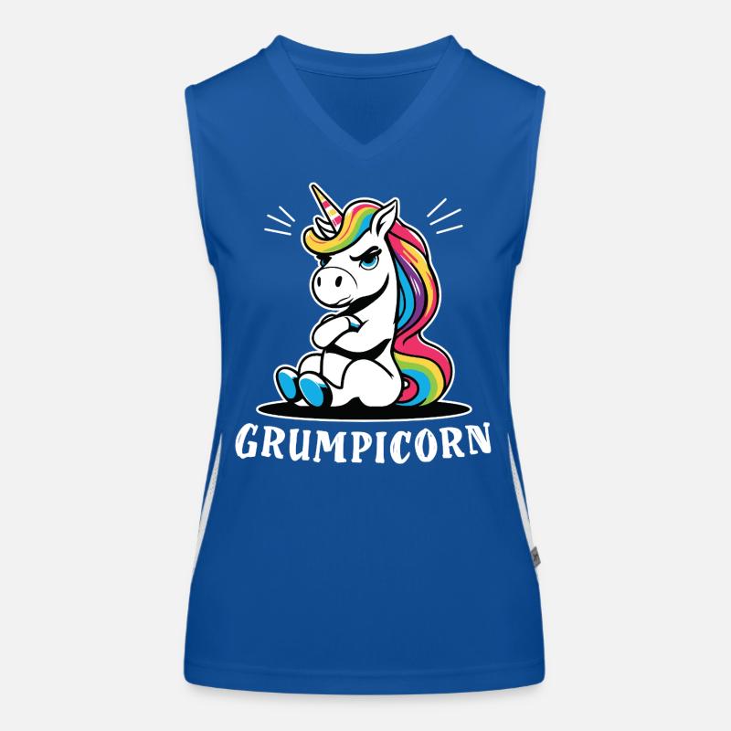 Grumpicorn Regenbogen-Einhorn Spaß Humor Lustig Funktionelles Kontrast-Tank Top für Frauen