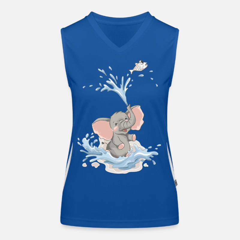 Elephant Baby Elephant Water Splash Summer Bathing Women's Functional Contrast Tank Top