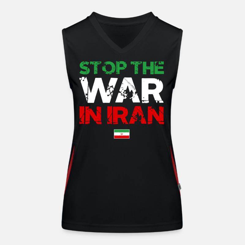 Stop the Iran War - Iran Peace Women's Functional Contrast Tank Top