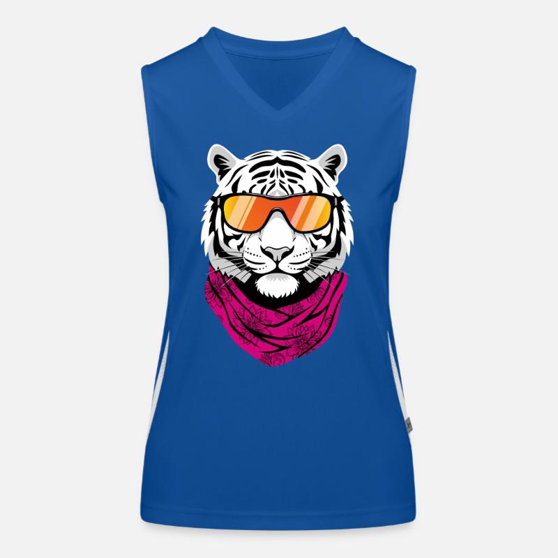 Lunettes de soleil Tigre Blanc Cool Débardeur respirant contrasté Femme
