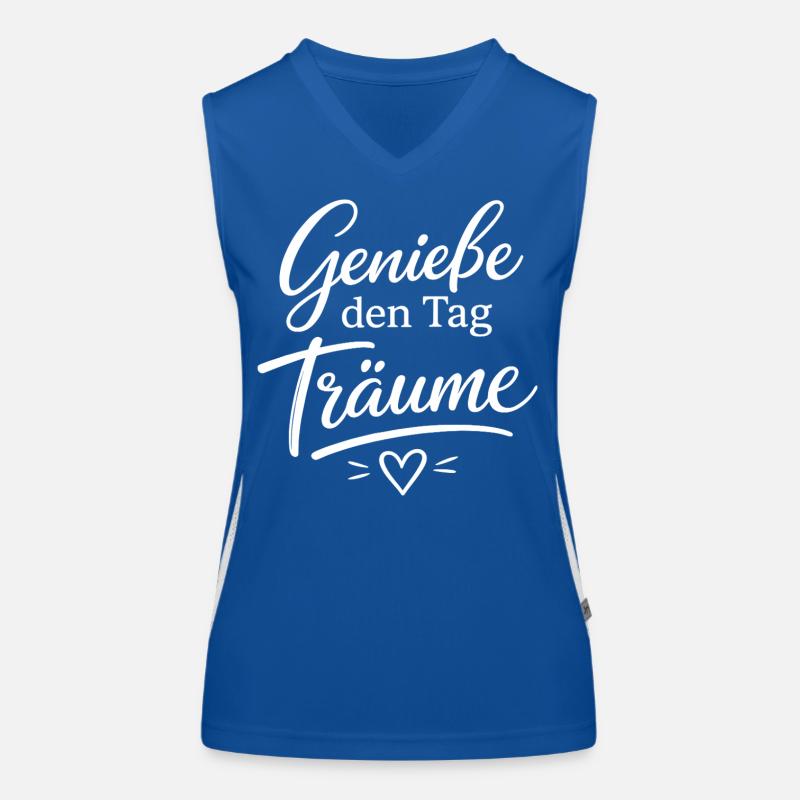Genieße den Tag Träume Funktionelles Kontrast-Tank Top für Frauen