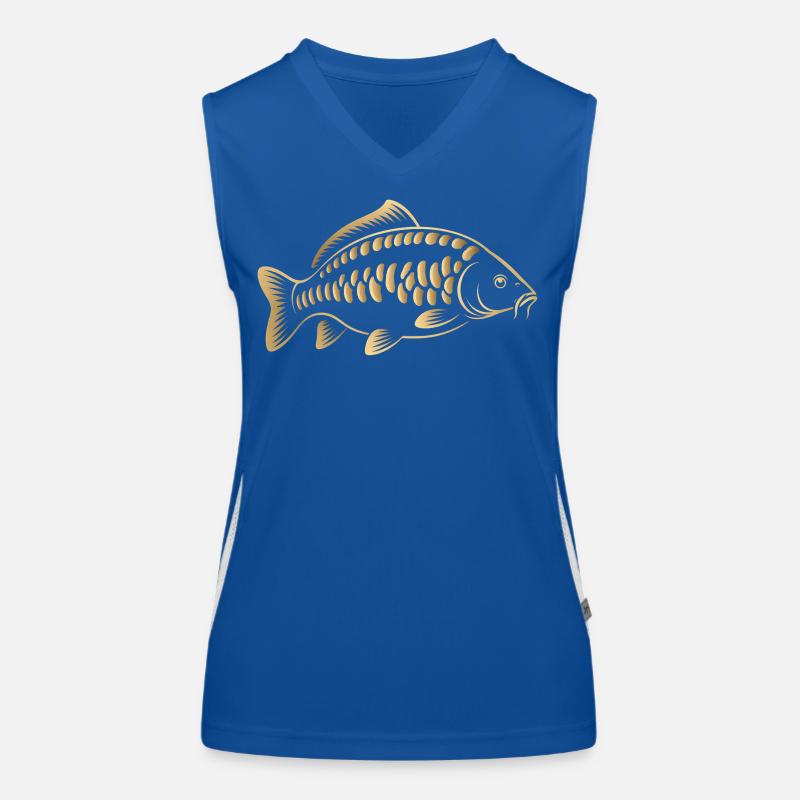 Carp Fish : design minimaliste de pêche Débardeur respirant contrasté Femme
