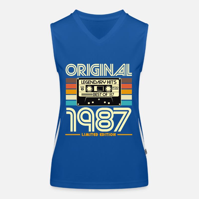 Original 1987 Hits Retro Cassette Women's Functional Contrast Tank Top