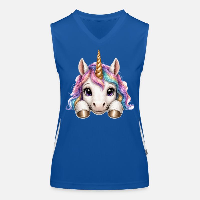 Einhorn mit Regenbogenmähne Funktionelles Kontrast-Tank Top für Frauen