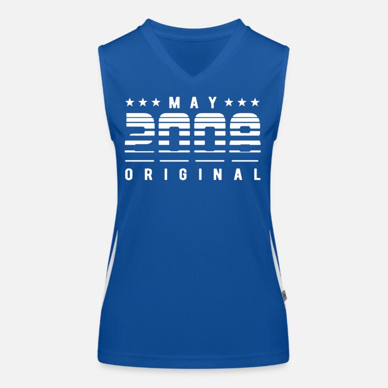 Mai 2008 Anniversaire vintage rayé original Débardeur respirant contrasté Femme