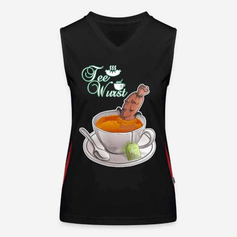 Tea sausage - Women's Functional Contrast Tank Top - black/red