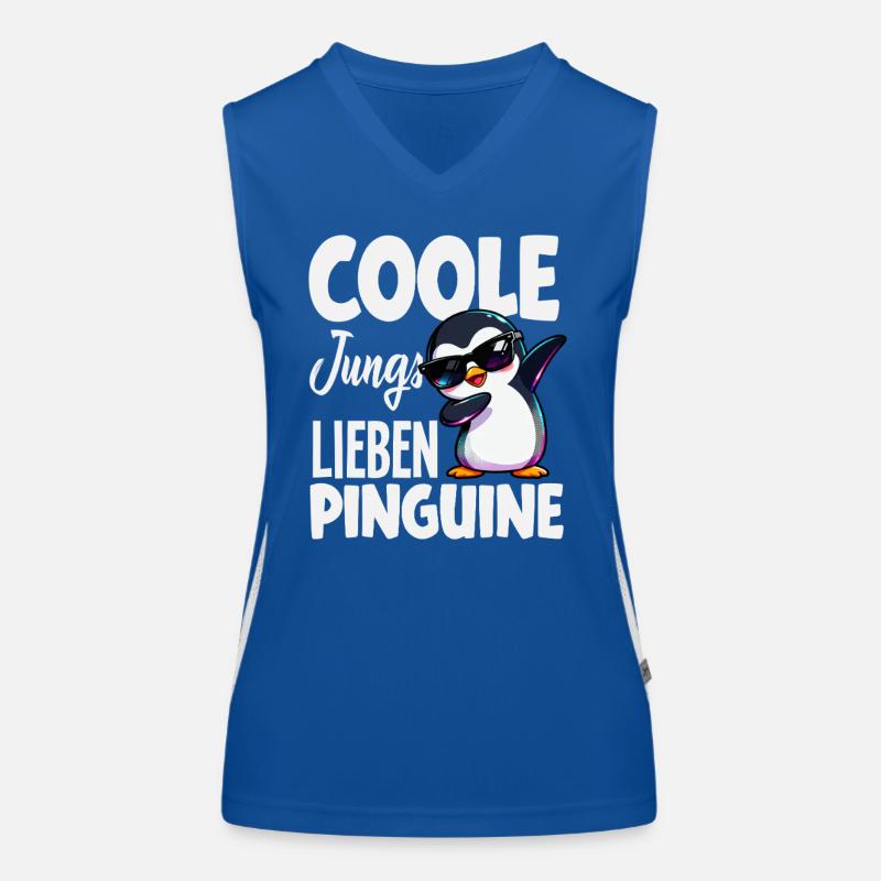 Coole Jungs lieben Pinguine Dabbing Funktionelles Kontrast-Tank Top für Frauen