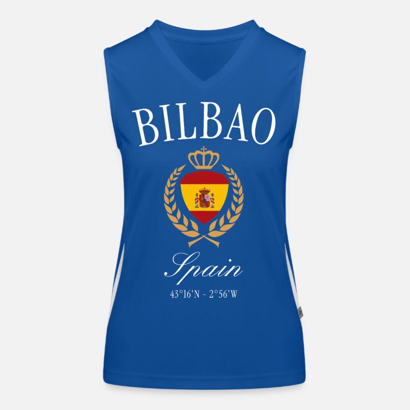 Bilbao Spanien Wappen Krone – Reise Souvenir Funktionelles Kontrast-Tank Top für Frauen