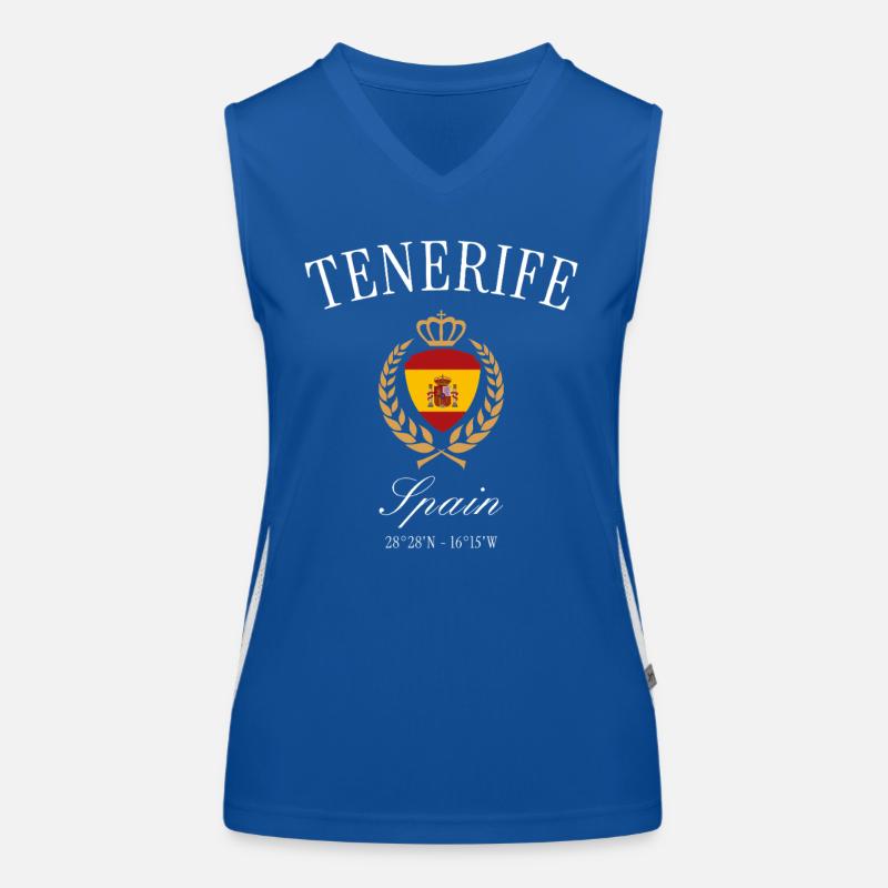 Teneriffa Spanien Wappen Krone – Reise Souvenir Funktionelles Kontrast-Tank Top für Frauen