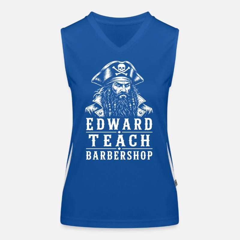 Edward Teach Barbier Pirate Barber Vintage Débardeur respirant contrasté Femme