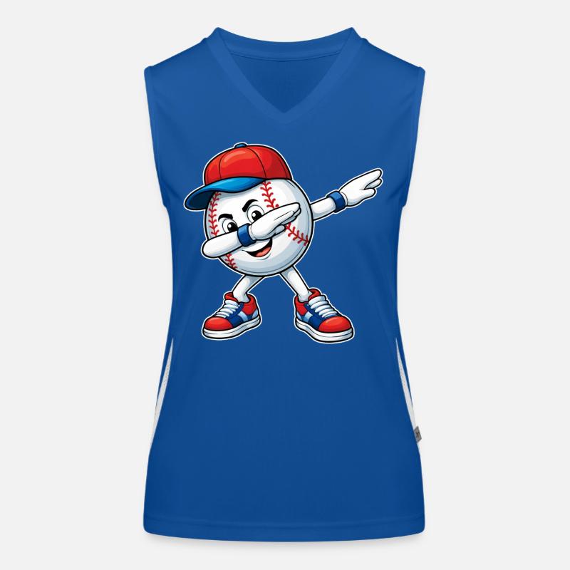 Dabbing Baseball Funktionelles Kontrast-Tank Top für Frauen