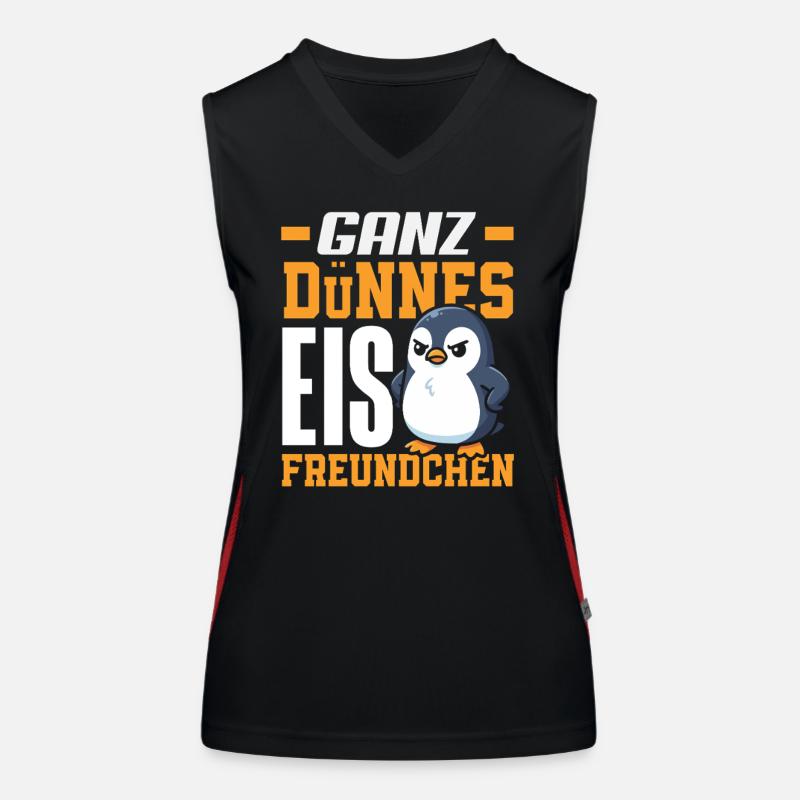 Ganz dünnes Eis Freundchen Pinguin Funktionelles Kontrast-Tank Top für Frauen