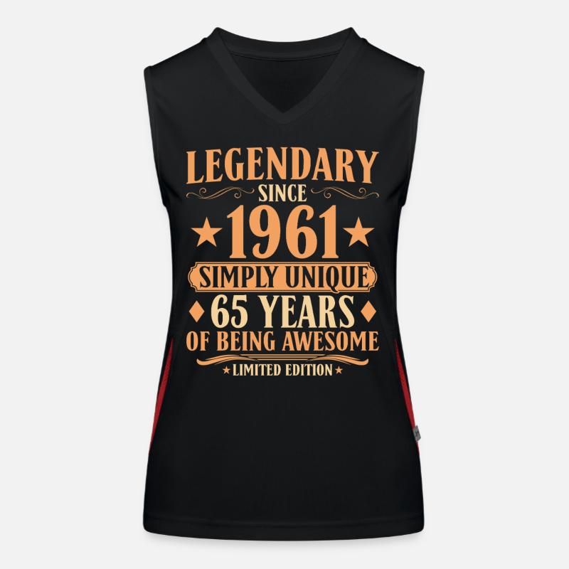Legendary since 1961 - 65. Geburtstag Vintage Funktionelles Kontrast-Tank Top für Frauen
