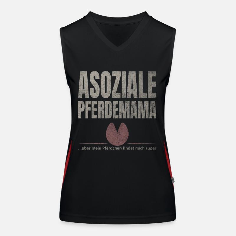 Asoziale Pferdemama Pferdchen Funktionelles Kontrast-Tank Top für Frauen