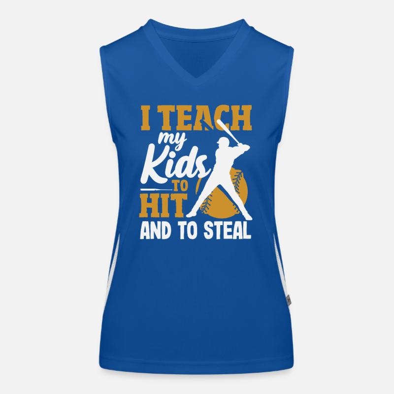 I teach batting and stealing baseball coach Women's Functional Contrast Tank Top