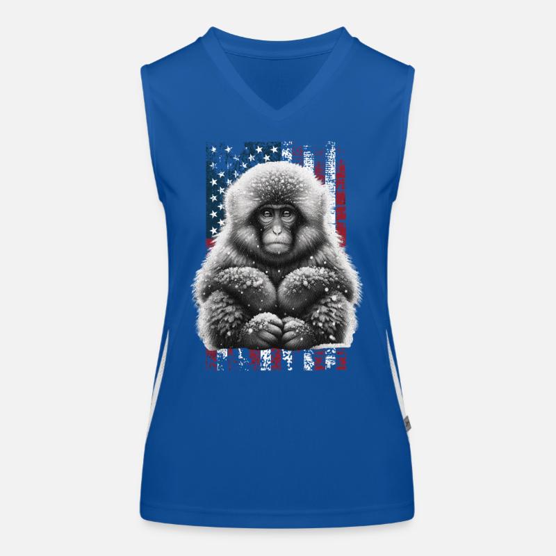 Japanese Macaque US Japanmakak Funktionelles Kontrast-Tank Top für Frauen